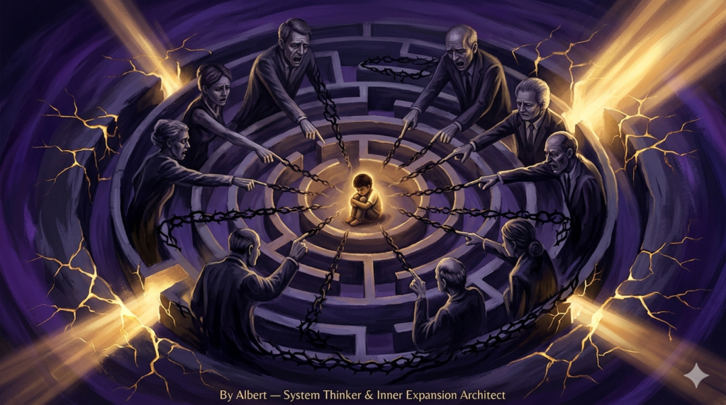 From childhood shame to religious control — the hidden system stealing your authentic self. Here's what's really happening inside your mind and how to stop it. Discover how parents, institutions and authority figures
systematically replace your authentic self with a conditioned
identity — and the 7 steps to break free for good.