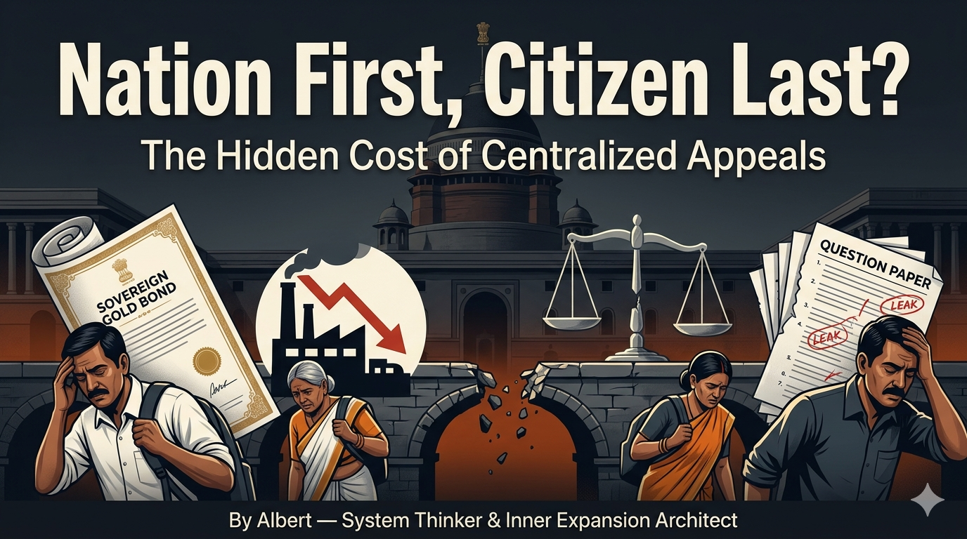 A deep analysis of PM Modi’s appeal through the lens of governance, SGB tax changes, and NEET leak failures. This blog asks whether Nation First is shared responsibility or a one-way burden shift onto citizens.