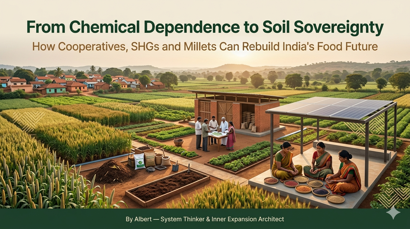 A practical guide to regenerative agriculture in India, showing how cooperatives and SHGs can support a safe transition to natural farming.